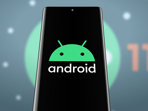 A mobile phone displaying the Android logo