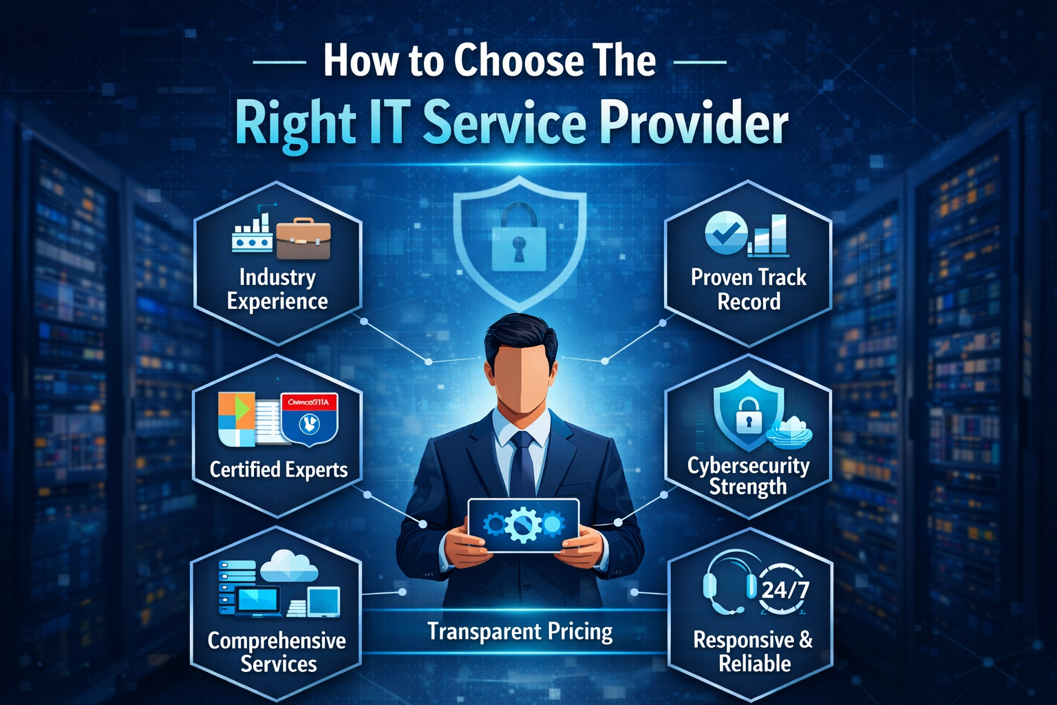 A graphic dep[icting how top choose an it service provider
